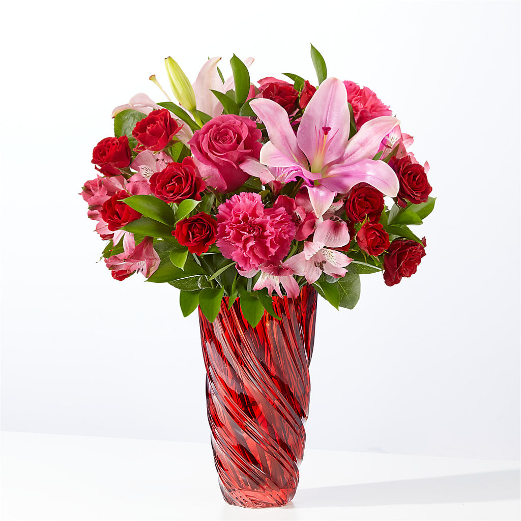 In Love Bouquet with Luxe Swirl Vase – The Happy Florist, Sanford FL