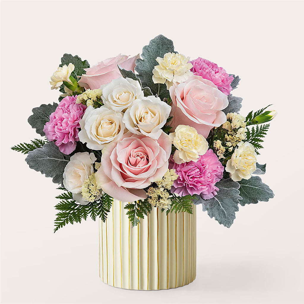Blissful Moments Bouquet with Ivory Vase – The Happy Florist, Sanford FL