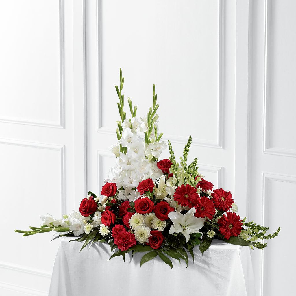 Crimson & White Arrangement – The Happy Florist, Sanford FL