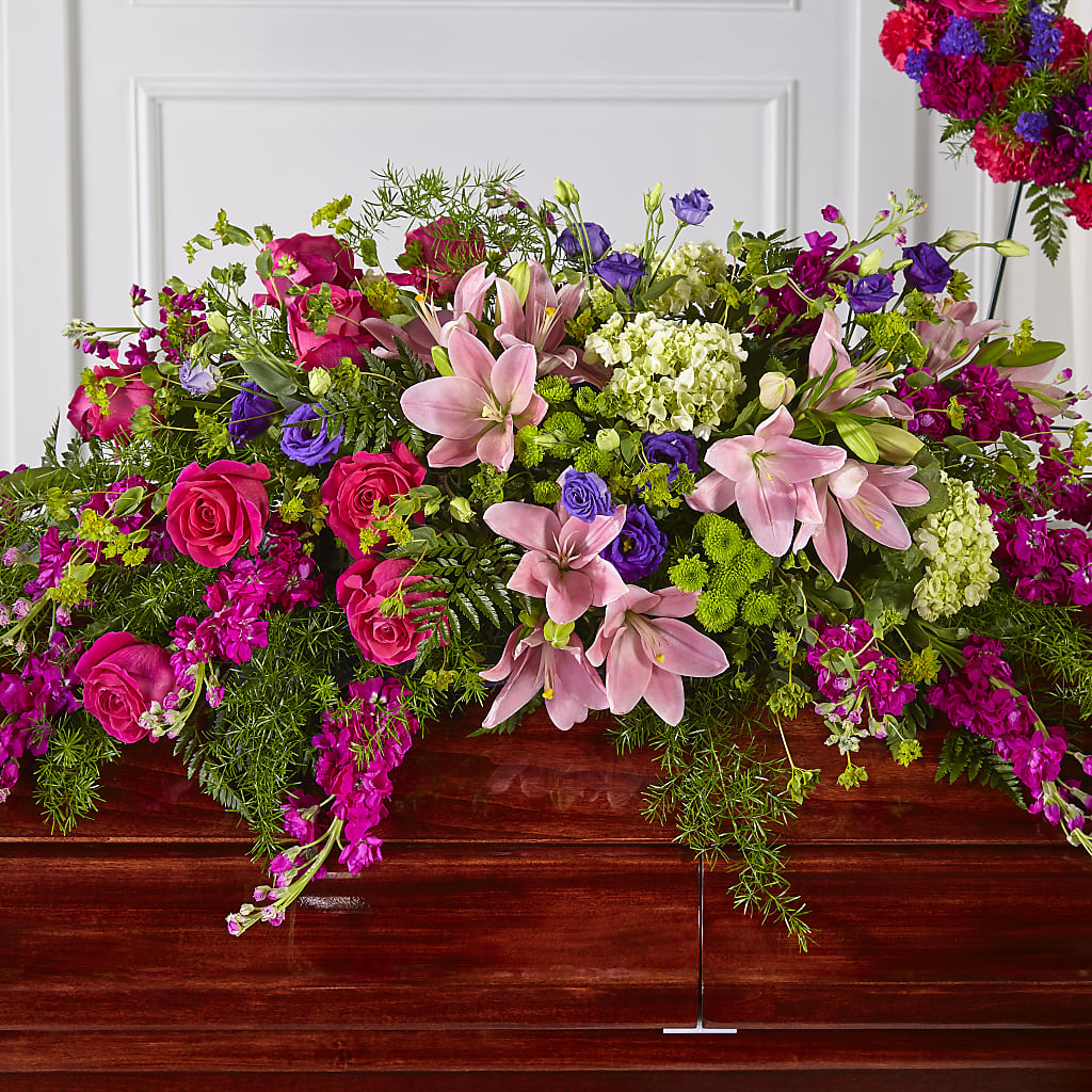 Radiant Tribute Casket Spray – The Happy Florist, Sanford FL