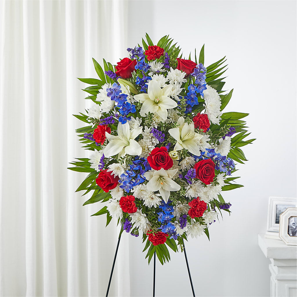 Cherished Service Standing Spray – The Happy Florist, Sanford FL