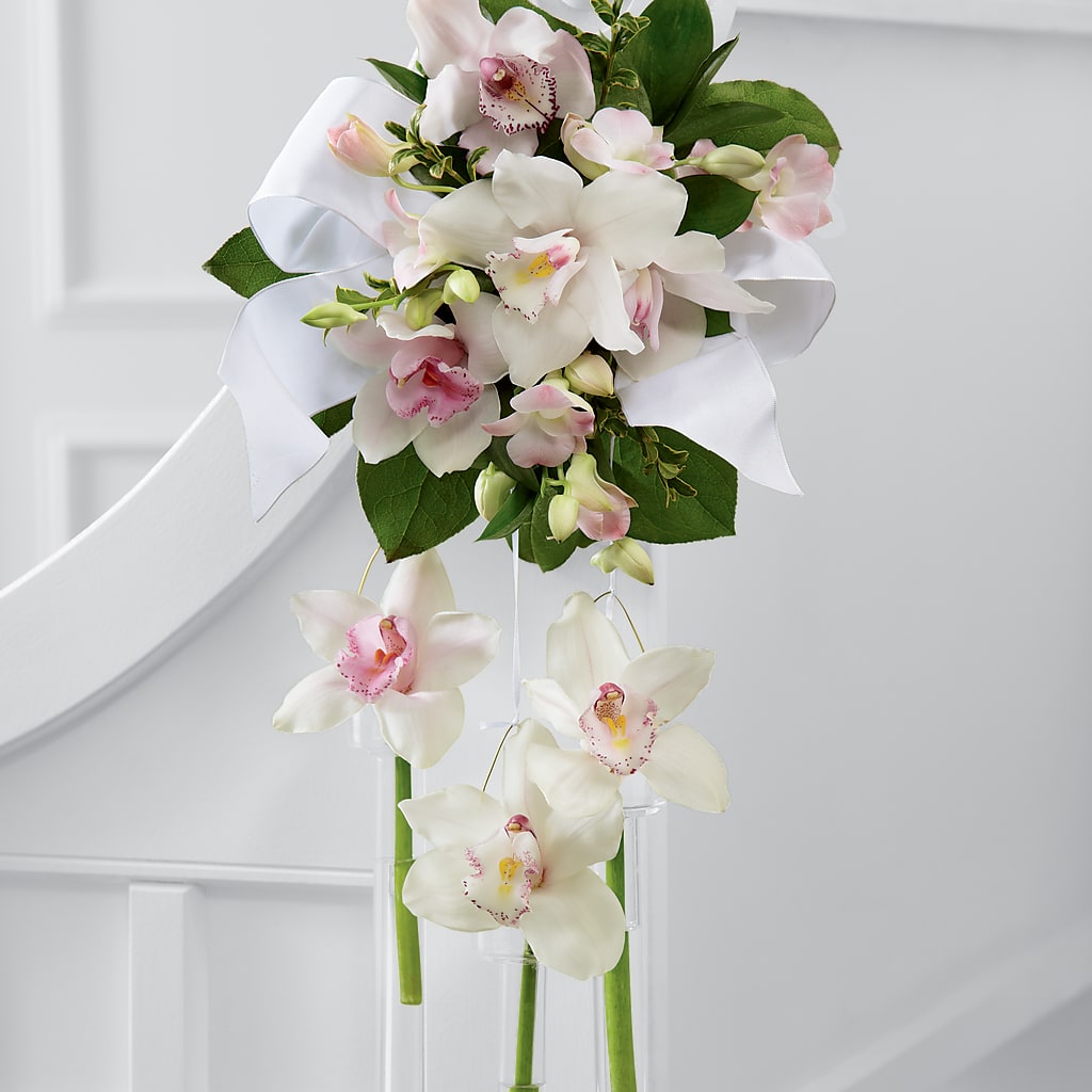 Perfect Entrance Pew Arrangement – The Happy Florist, Sanford FL