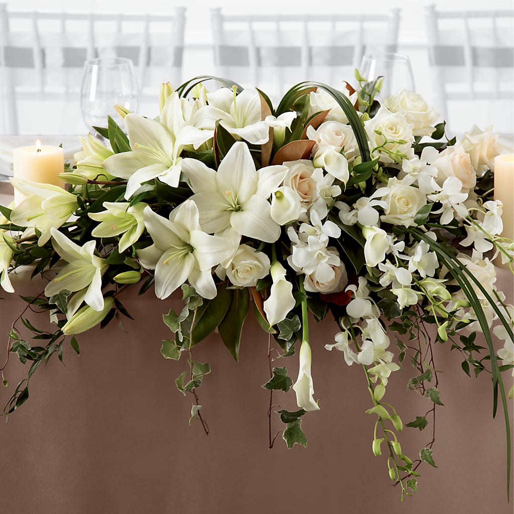 White Linen Arrangement – The Happy Florist, Sanford FL