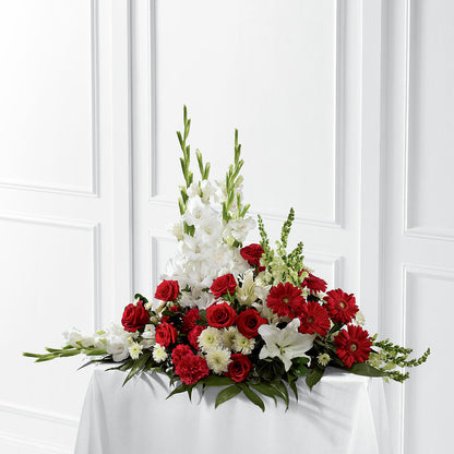 Crimson & White Arrangement –  The Happy Florist, Sanford FL