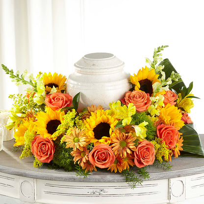 Faithful Sunflower Cremation Adornment –  The Happy Florist, Sanford FL