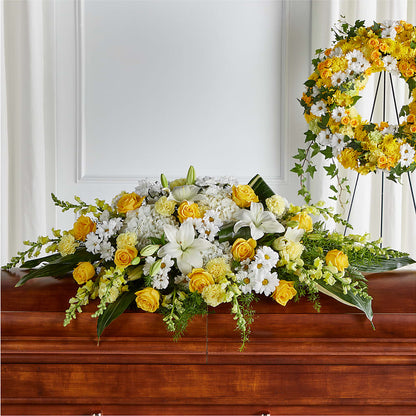 Golden Harmony Casket Spray –  The Happy Florist, Sanford FL