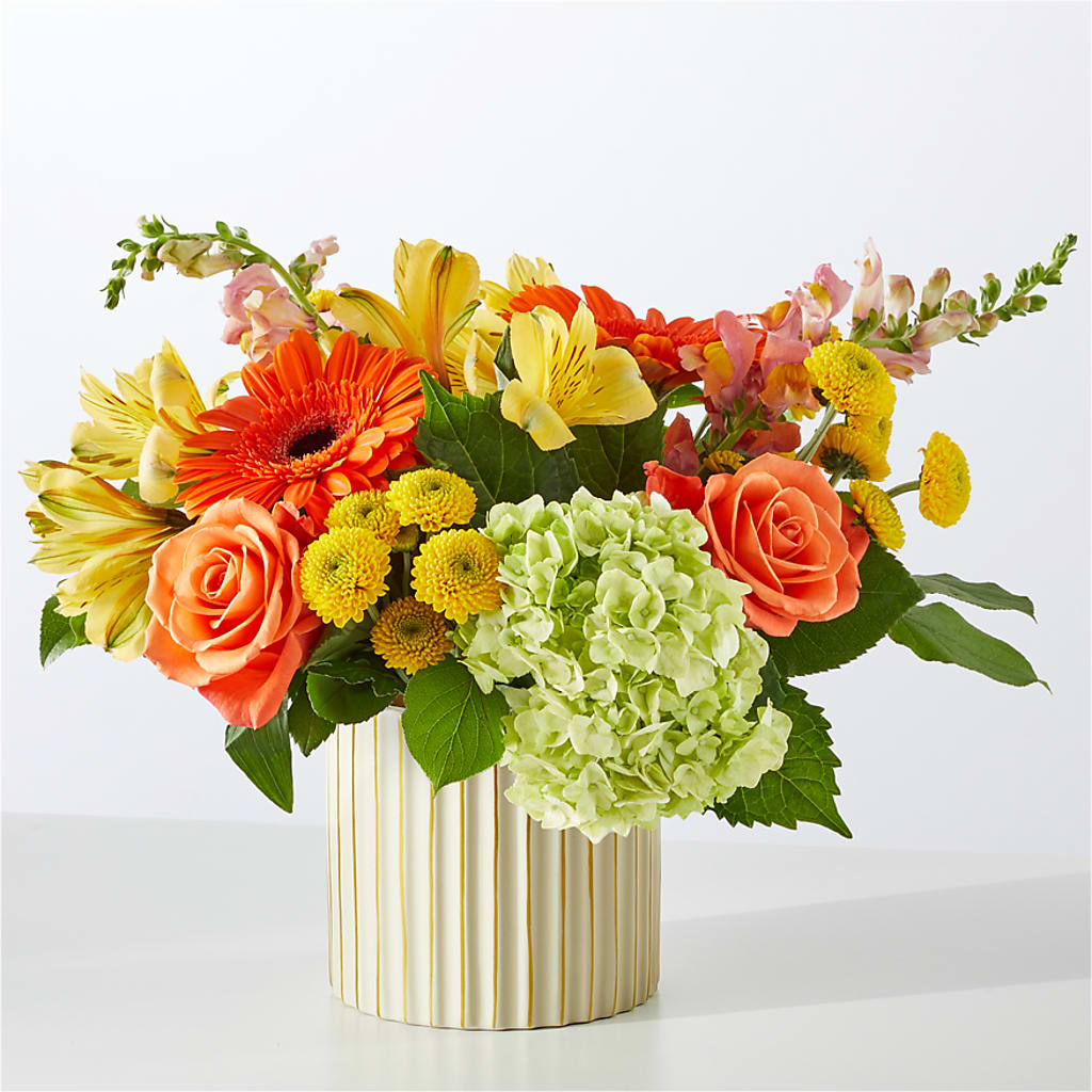 Autumn Sunshine Bouquet with Ivory Vase –  The Happy Florist, Sanford FL