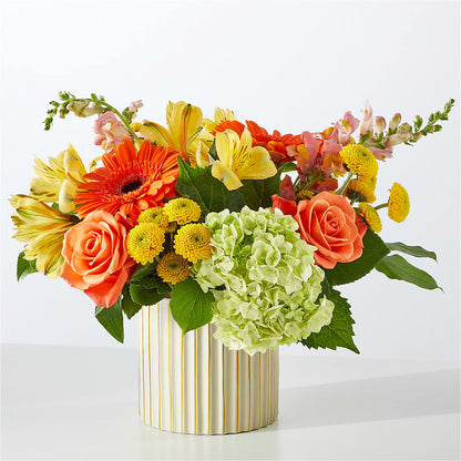 Autumn Sunshine Bouquet with Ivory Vase –  The Happy Florist, Sanford FL