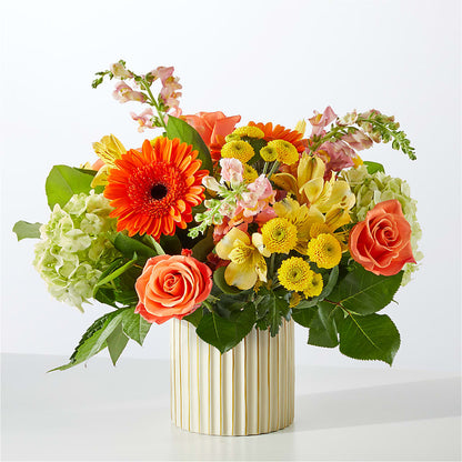 Autumn Sunshine Bouquet with Ivory Vase –  The Happy Florist, Sanford FL