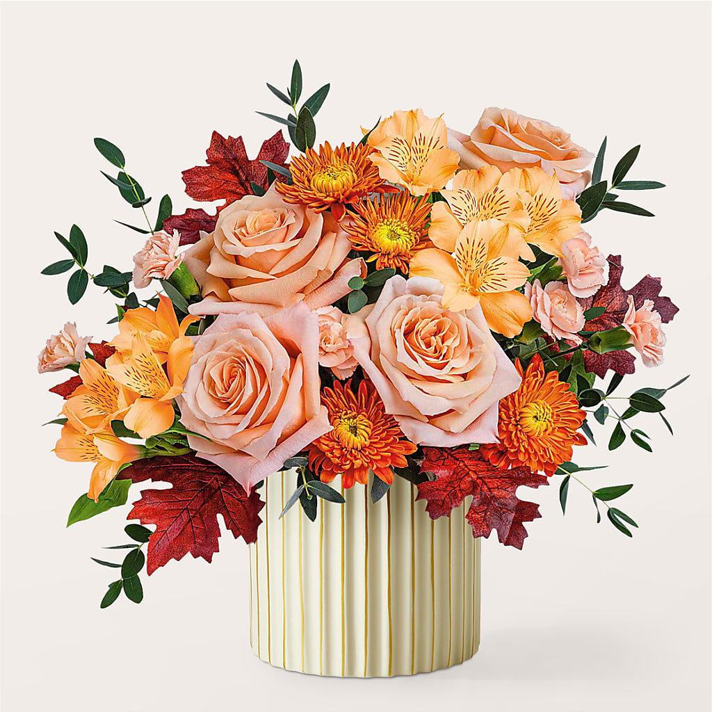 Spiced Latte Bouquet with Ivory Vase –  The Happy Florist, Sanford FL