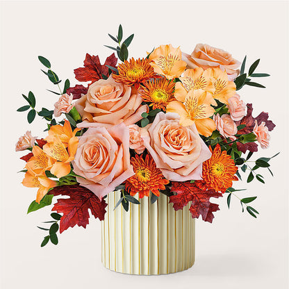 Spiced Latte Bouquet with Ivory Vase –  The Happy Florist, Sanford FL