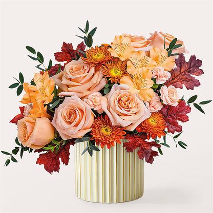 Spiced Latte Bouquet with Ivory Vase –  The Happy Florist, Sanford FL