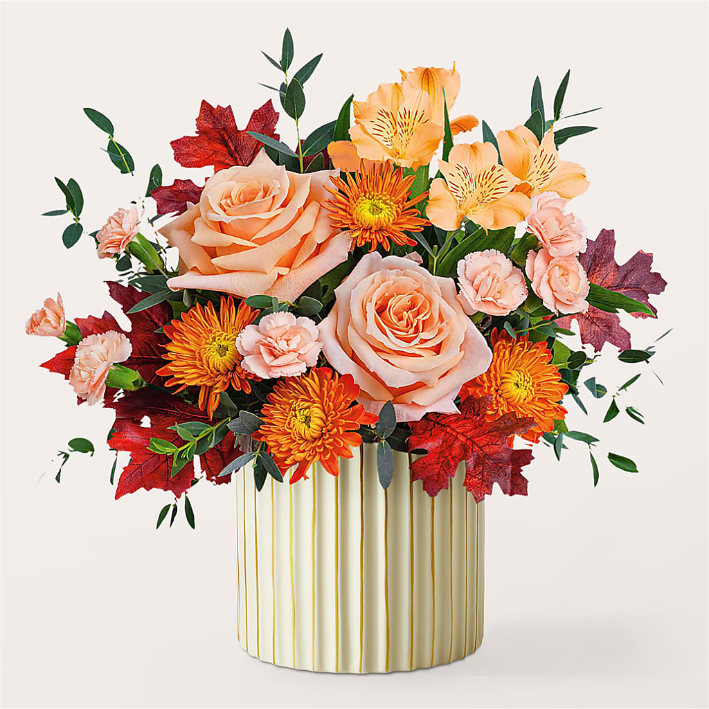Spiced Latte Bouquet with Ivory Vase –  The Happy Florist, Sanford FL