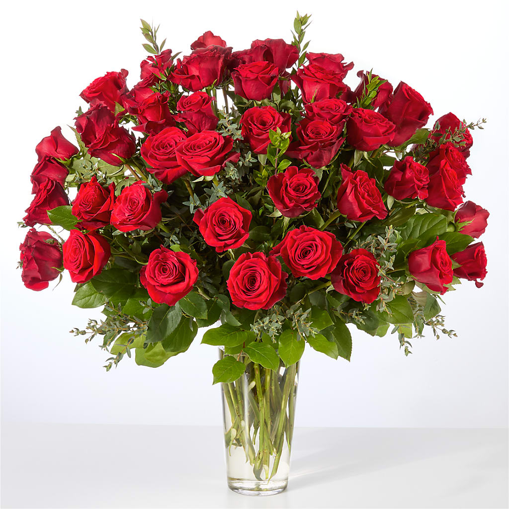Forever Yours Fifty Stem Red Rose Bouquet –  The Happy Florist, Sanford FL