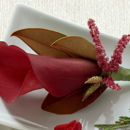 Red Calla Boutonniere –  The Happy Florist, Sanford FL